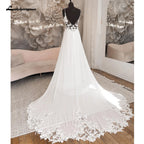 Lakshmigown Custom Sexy Chiffon Lace Long Boho Beach Wedding Dress