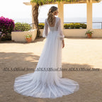 Custom Ivory Maternity Wedding Dress With V Neck And Puff Sleeve