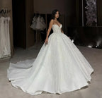 Custom Made Wedding Dress Strapless V Neck A Line Bridal Gown For Brides