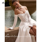 Lakshmigown Custom A Line Lace Satin Wedding Dress With Court Train