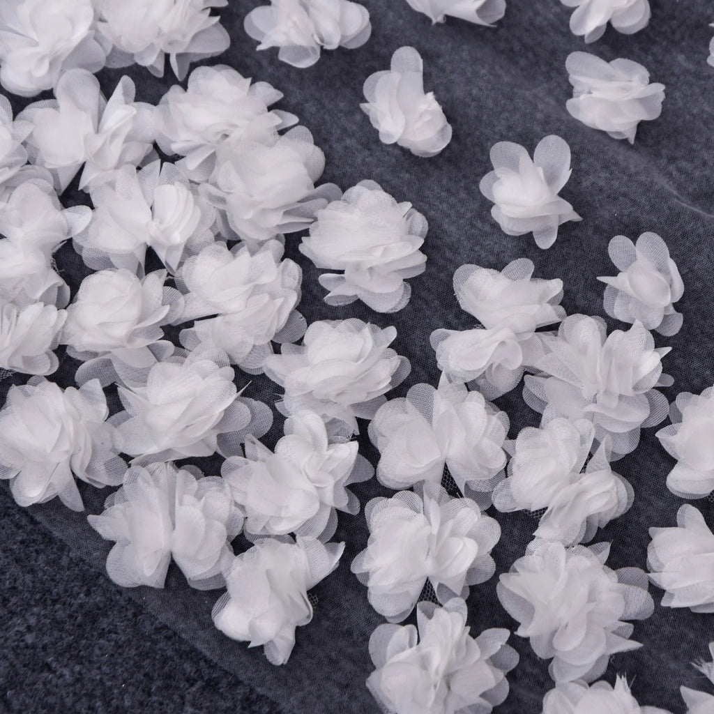 3D Flower Cathedral Bridal Veil With Comb White Ivory Wedding Tulle