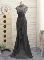 Elegant High Neck Floor Length Gown for Mother of the Bride