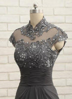 Elegant High Neck Floor Length Gown for Mother of the Bride