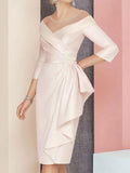 Knee Length V Neck Sheath Dress For Mother Of The Bride