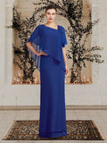 Floor Length Bateau Neck Mother of the Bride Dress Sheath Silhouette