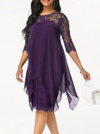 Knee Length Mother of the Bride Dress Sheath Jewel Neck