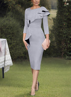 Elegant Column Sheath Mother Of The Bride Dress With Ruffles