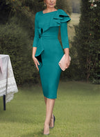 Elegant Column Sheath Mother Of The Bride Dress With Ruffles