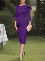 Elegant Column Sheath Mother Of The Bride Dress With Ruffles