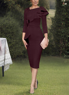 Elegant Column Sheath Mother Of The Bride Dress With Ruffles
