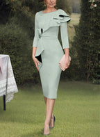 Robe de mère de la mariée à fourreau/colonne avec volants