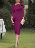 Robe de mère de la mariée à fourreau/colonne avec volants