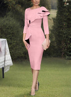 Robe de mère de la mariée à fourreau/colonne avec volants