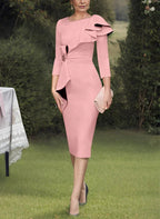 Robe de mère de la mariée à fourreau/colonne avec volants