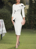 Robe de mère de la mariée à fourreau/colonne avec volants