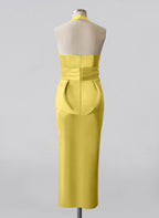 Tea Length Halter Mother Of The Bride Dress Bow Knot