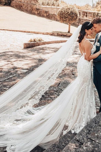 Ärmelloses V-Ausschnitt Tüll Bodenlanges Brautkleid Spitze