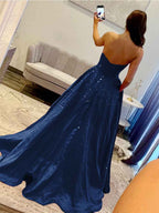 Sparkly Beaded Strapless Long White Corset Prom Dress With Bow