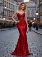 Lavender Sparkly Corset Prom Dress With Asymmetrical Appliques