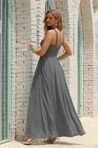 Vestido de Dama de Honra Halter em Chiffon para Mulher, Modelo A-Line, Longo, Formal, para Baile de Finalistas SEA28015