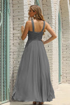 Vestido de Dama de Honra Halter em Chiffon para Mulher, Modelo A-Line, Longo, Formal, para Baile de Finalistas SEA28015