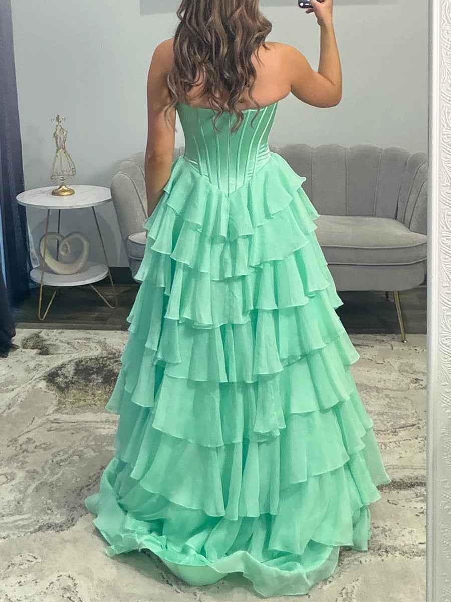 Hot Pink Strapless Sweetheart Lace Embroidery Boned Ballgown Prom Dress