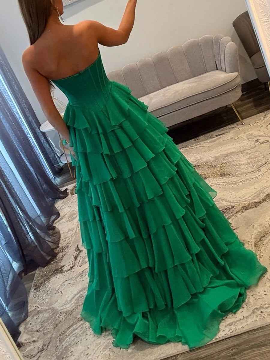 Hot Pink Strapless Sweetheart Lace Embroidery Boned Ballgown Prom Dress