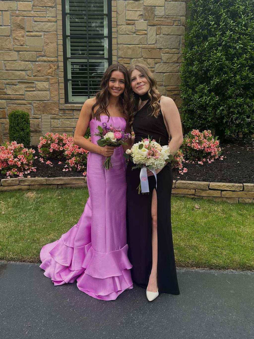 Lilac Strapless Mermaid Long Prom Dress With Ruffle And Slit