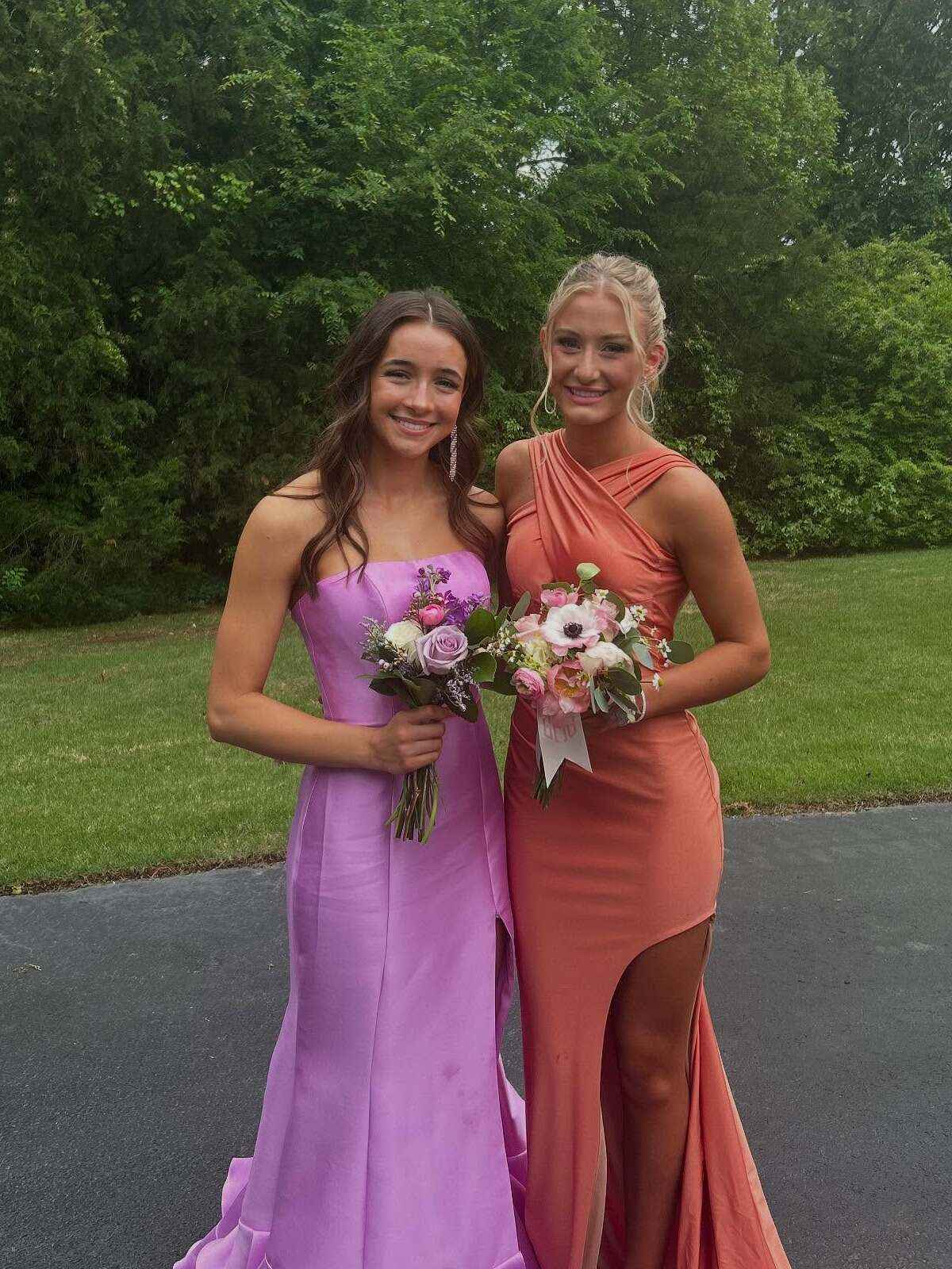 Lilac Strapless Mermaid Long Prom Dress With Ruffle And Slit