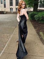 Star Navy Blue Strapless Cutout Bodice Long Mermaid Prom Dress With Beads