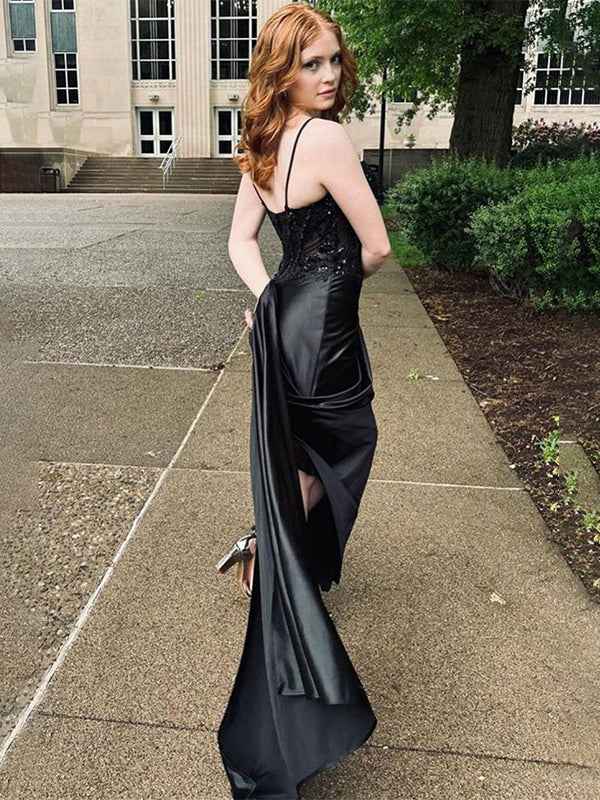 Star Navy Blue Strapless Cutout Bodice Long Mermaid Prom Dress With Beads