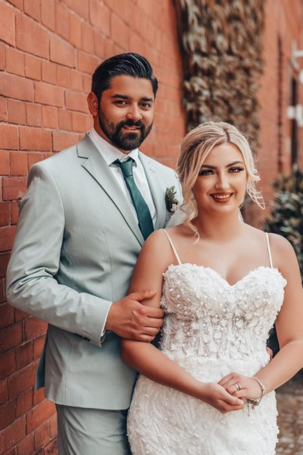 Sweetheart Charming Tulle Mermaid Spaghetti Straps Wedding Dresses with Appliques