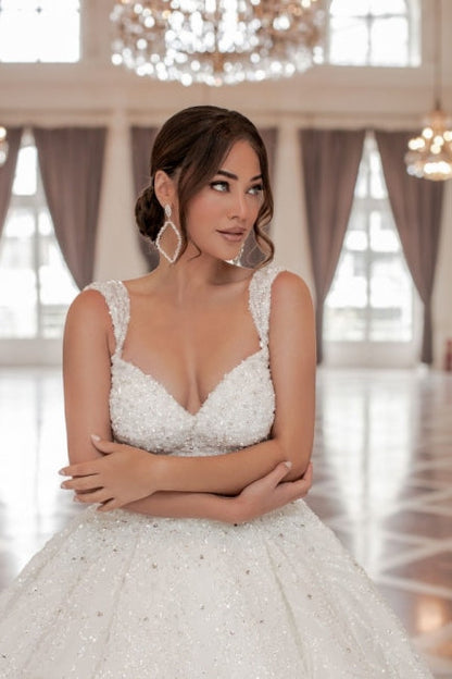 A-Linien-Brautkleid im Prinzessin-Stil mit herzförmigem Ausschnitt