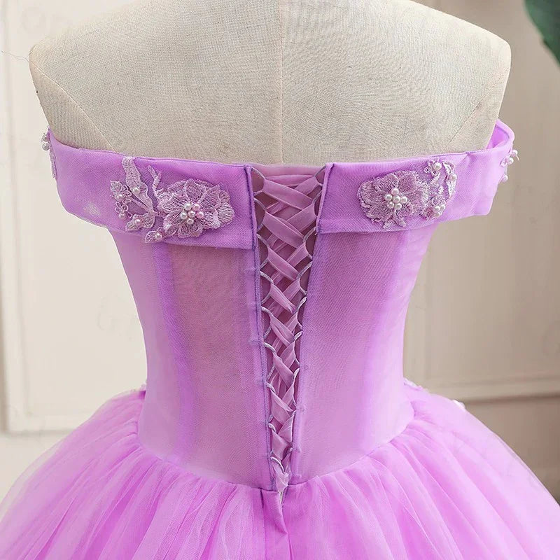 Abito Viola per Quinceañera Classico da Principessa a Sfera Y299