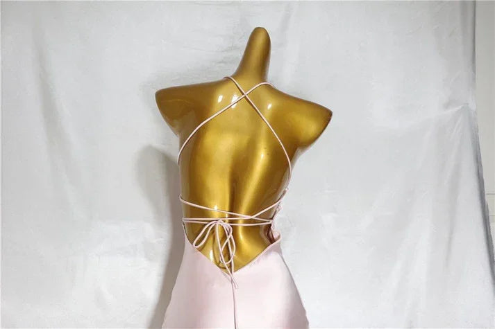 Robe longue moulante rose de bal de fin d'année robe de soirée Y8158
