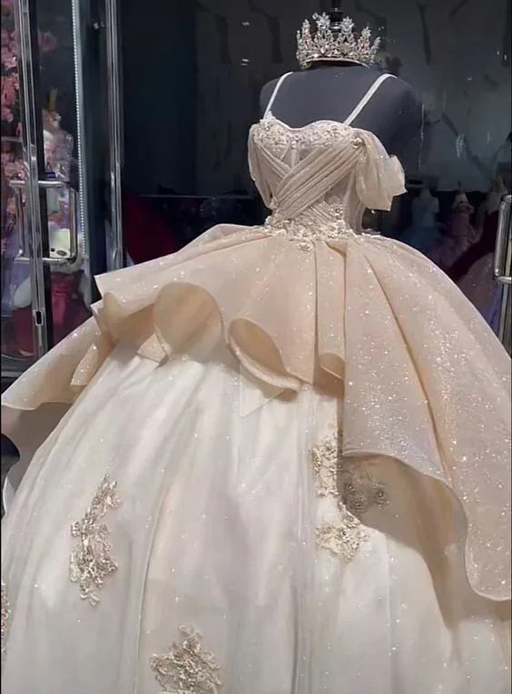 Abiti di Lusso per Quinceañera con Corsetto Applicato, Abito da Ballo, Abito da Festa Dolce 16 Y4144