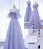 Abito da ballo a linea A con paillettes scintillanti in tulle, vestito da fata per il ballo Y7793