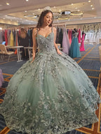 Vestido de Bola con Apliques de Mariposas Glamorosas, Vestido de Dulces 16, Vestido de Princesa Y2361