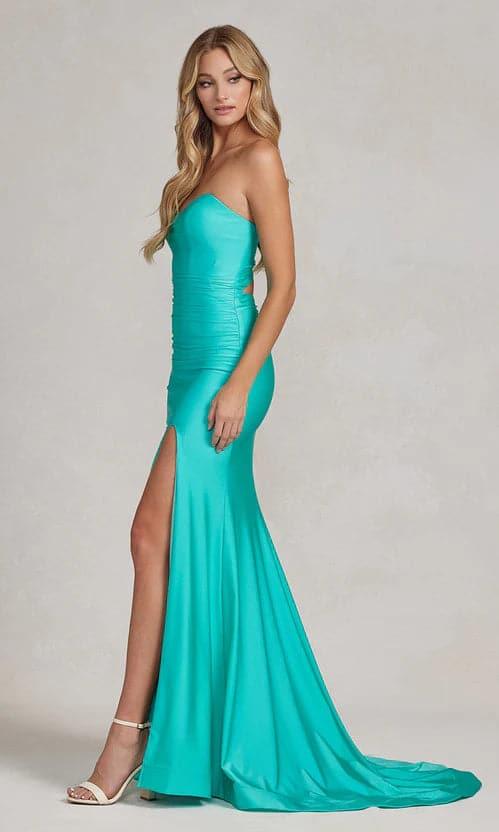 Abito da sera Sunnderly Atlantico Blu con scollo a cuore senza spalline abito formale SYP45