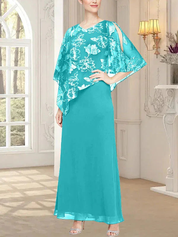 فستان شبكي طويل لامع مع صدرية بطبقة غير متماثلة مبتكرة