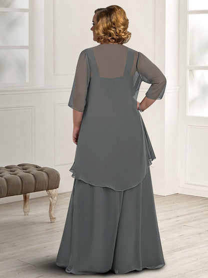 A-Linie/Princess-Linie Spaghettiträger Kleider für die Brautmutter mit Jacke 