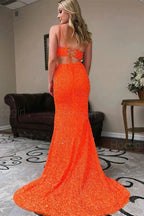 Vestito Giallo da Ballo a Due Pezzi Abiti da Ballo con Paillettes SYP94