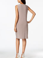 Mother Of The Bride Knee Length Dress Sheath And Jewel Neckline