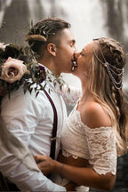 Two Pieces Lace Wedding Dresses Mermaid/Trumpet Bridal Gowns