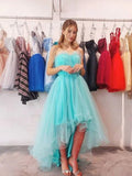 Vestidos de fiesta de tul con dobladillo alto y bajo, vestidos de noche con escote corazón Y5687