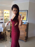 Abito da sera sirena bordeaux seducente Y5603