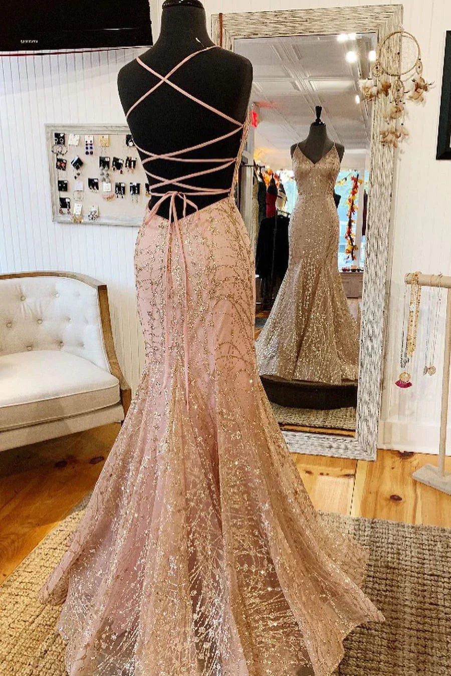 Mermaid V Neck Dark Green Prom Dress Stunning Evening Dress Y325
