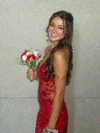 Beaded V Neck Tiered Long Prom Dress With Illusion Bodice