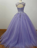 Gorgeous Quinceanera Dresses With Applique And Beading, Purple Ball Gown Y1252