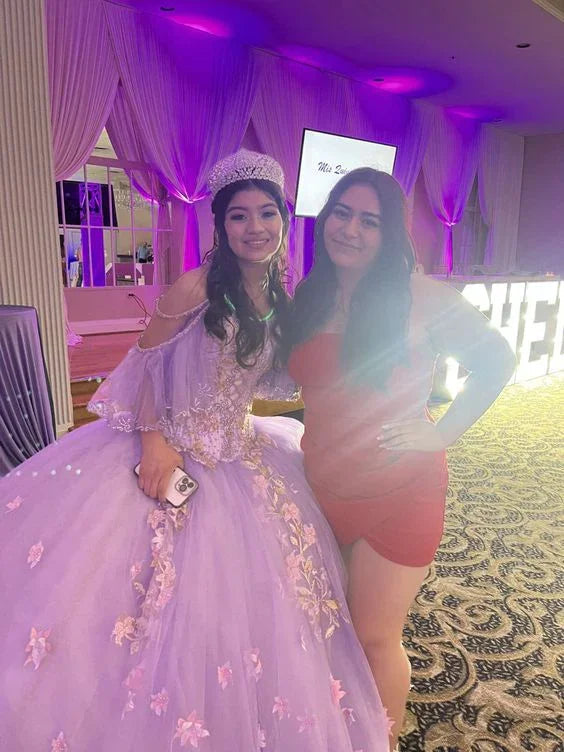 Atemberaubendes Ballkleid mit Tüllapplikationen, Prinzessinnenkleid, Süßes 16 Kleid Y6758